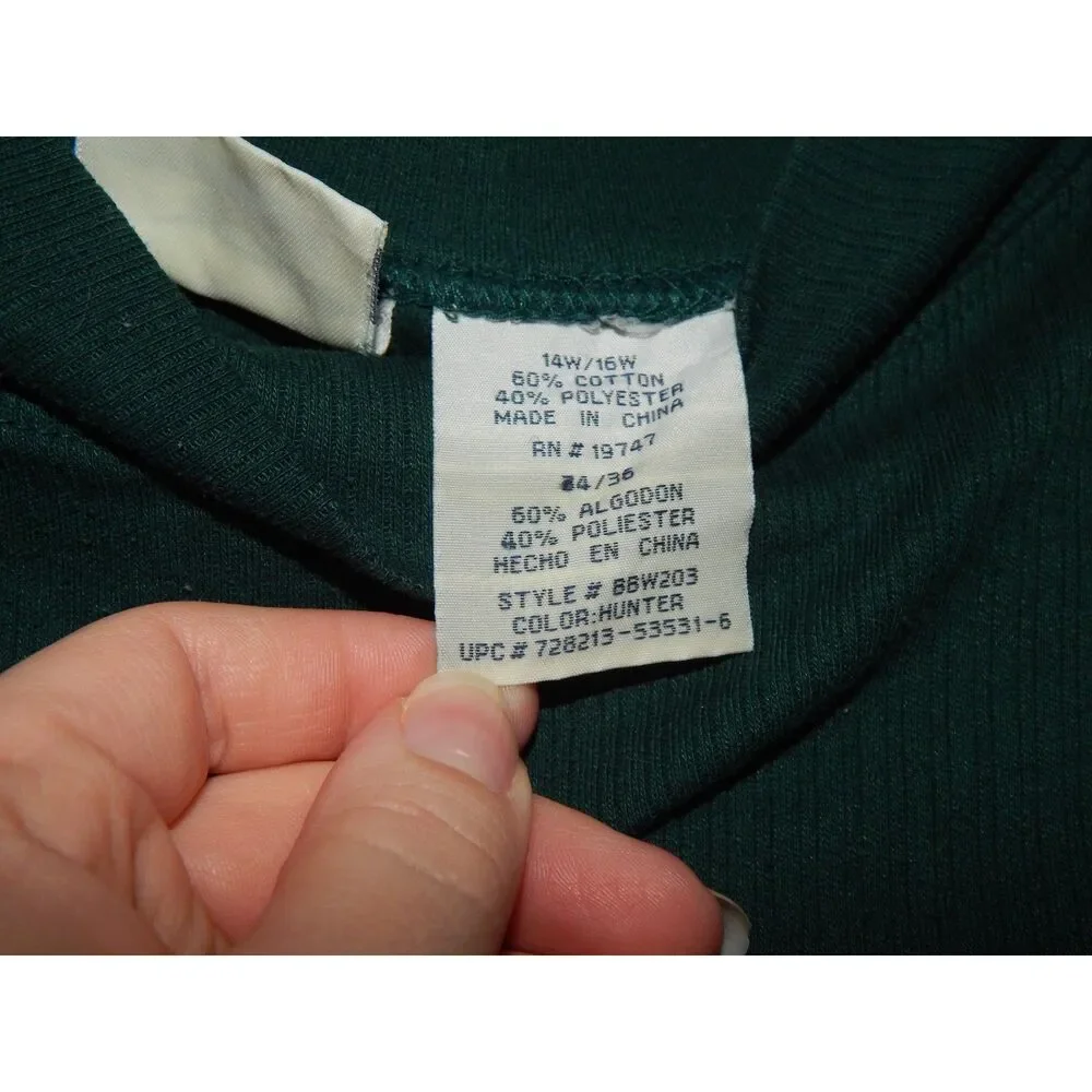 BOBBI BROOKS WOMAN plus size 14W/16W vintage forest green mock neck long sleeve - Picture 4 of 7